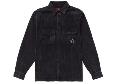 Pre-owned Supreme Men's  Corduroy Shirt (ss22) In Black