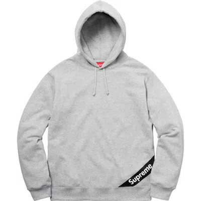Pre-owned Supreme Men's  Corner Label Hooded Sweatshirt In Heather Grey In Gray