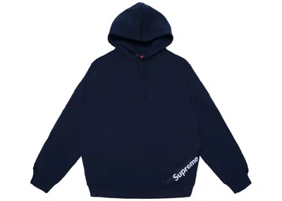 Pre-owned Supreme Men's  Corner Label Hooded Sweatshirt In Navy Blue