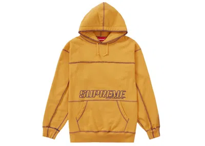 Pre-owned Supreme Men's  Coverstitch Hooded Sweatshirt In Dusty Gold