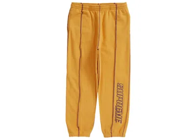 Pre-owned Supreme Men's  Coverstitch Sweatpant In Dusty Gold