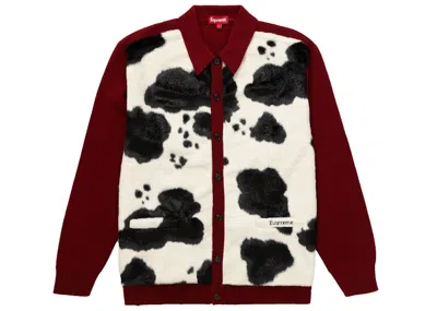Pre-owned Supreme Men's  Cow Print Cardigan In Red