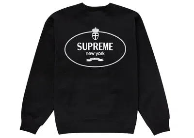 Pre-owned Supreme Men's  Crest Crewneck Sweatshirt (fw24) In Black