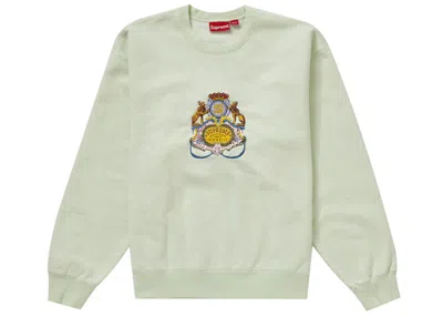 Pre-owned Supreme Men's  Crest Crewneck Sweatshirt In Light Green