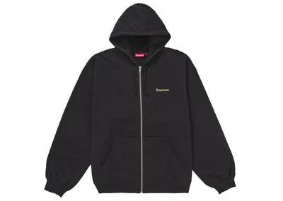 Pre-owned Supreme Men's  Crest Zip Up Hooded Sweatshirt In Black