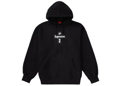 Pre-owned Supreme Men's  Cross Box Logo Hooded Sweatshirt In Black
