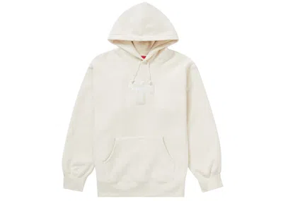 Pre-owned Supreme Men's  Cross Box Logo Hooded Sweatshirt In Natural In Brown