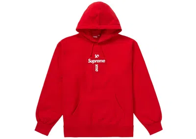 Pre-owned Supreme Men's  Cross Box Logo Hooded Sweatshirt In Red