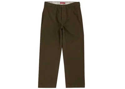 Pre-owned Supreme Men's  Crown Chino Pant In Olive