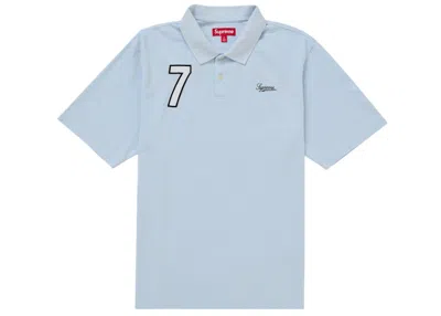 Pre-owned Supreme Men's  Cursive Polo Shirt In Light Blue