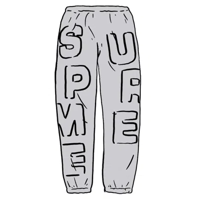 Pre-owned Supreme Men's  Cutout Letters Sweatpant In Heather Grey