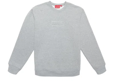 Pre-owned Supreme Men's  Cutout Logo Crewneck Sweatshirt In Heather Grey In Gray