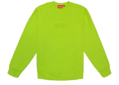 Pre-owned Supreme Men's  Cutout Logo Crewneck Sweatshirt In Lime