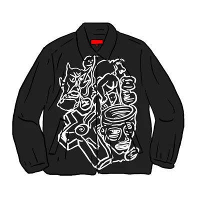 Pre-owned Supreme Men's  Daniel Johnston Embroidered Work Jacket In Black