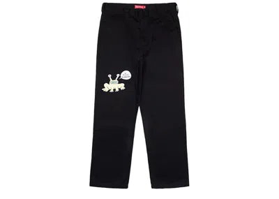Pre-owned Supreme Men's  Daniel Johnston Embroidered Work Pant In Black