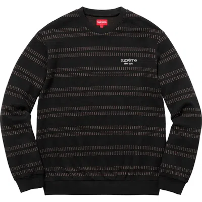 Pre-owned Supreme Men's  Dash Stripe Crewneck Sweatshirt In Black