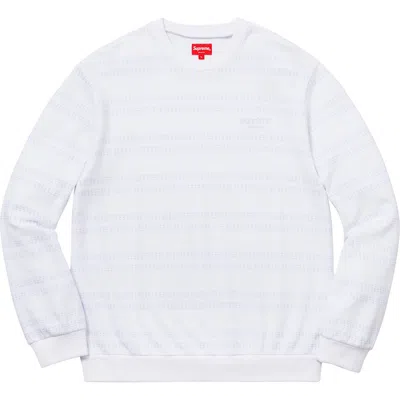 Pre-owned Supreme Men's  Dash Stripe Crewneck Sweatshirt In White