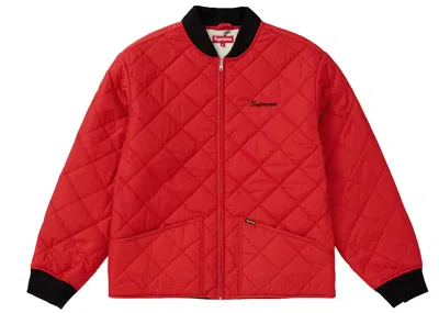 Pre-owned Supreme Men's  Dead Prez Quilted Work Jacket In Red
