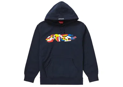 Pre-owned Supreme Men's  Delta Logo Hooded Sweatshirt In Navy Blue
