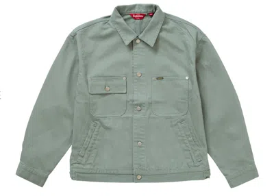 Pre-owned Supreme Men's  Denim Chore Trucker Jacket In Mint In Green