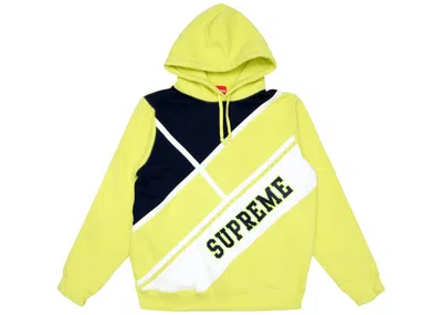 Pre-owned Supreme Men's  Diagonal Hooded Sweatshirt In Lemon