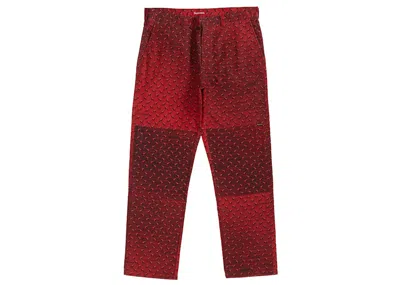 Pre-owned Supreme Men's  Diamond Plate Double Knee Work Pant In Red