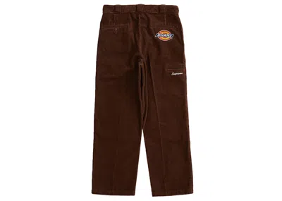 Pre-owned Supreme Men's  Dickies Double Knee Corduroy Work Pant In Brown