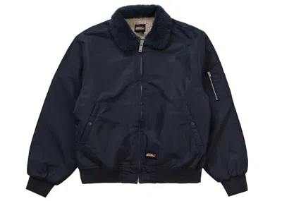 Pre-owned Supreme Men's  Dickies Fur Collar Bomber Jacket In Navy Blue