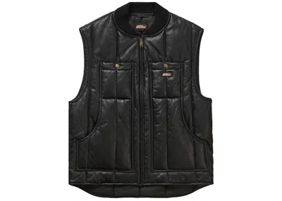 Pre-owned Supreme Men's  Dickies Leather Work Vest In Black