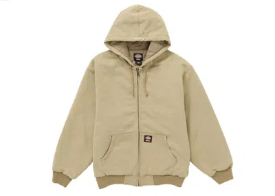 Pre-owned Supreme Men's  Dickies Quilted Lined Zip Up Hooded Sweatshirt In Brown