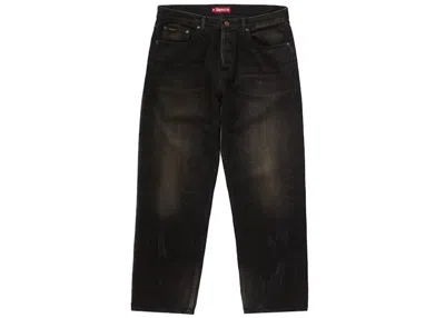 Pre-owned Supreme Men's  Distressed Loose Fit Selvedge Jean (fw24) In Washed Black