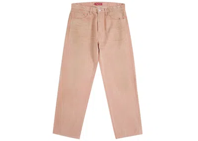 Pre-owned Supreme Men's  Distressed Loose Fit Selvedge Jean (fw25) In Washed Pink
