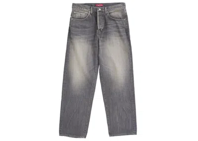 Pre-owned Supreme Men's  Distressed Loose Fit Selvedge Jean (ss25) In Washed Grey