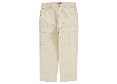 Pre-owned Supreme Men's  Double Knee Denim Utility Pant In Natural