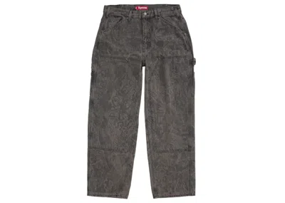 Pre-owned Supreme Men's  Double Knee Painter Pant (fw24) In Washed Black