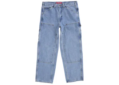 Pre-owned Supreme Men's  Double Knee Painter Pant (fw24) In Washed Indigo