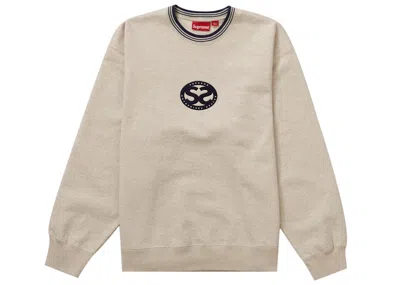 Pre-owned Supreme Men's  Double S Crewneck Sweatshirt In Heather Oatmeal