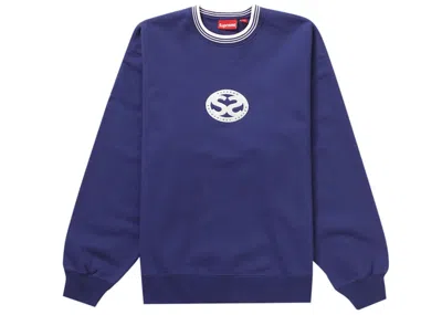 Pre-owned Supreme Men's  Double S Crewneck Sweatshirt In Washed Navy Blue