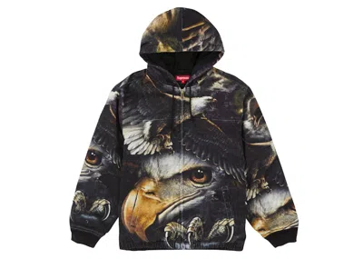 Pre-owned Supreme Men's  Eagle Hooded Work Jacket In Black