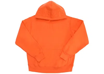 Pre-owned Supreme Men's  Embossed Logo Hooded Sweatshirt In Bright Orange
