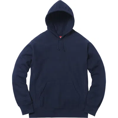Pre-owned Supreme Men's  Embossed Logo Hooded Sweatshirt In Navy Blue