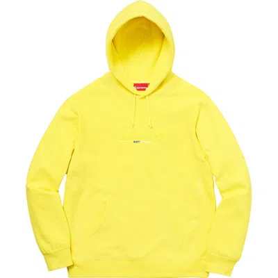 Pre-owned Supreme Men's  Embossed Logo Hooded Sweatshirt (ss18) In Lemon