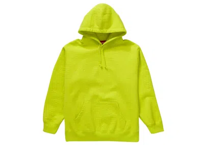 Pre-owned Supreme Men's  Embossed Logos Hooded Sweatshirt In Acid Green