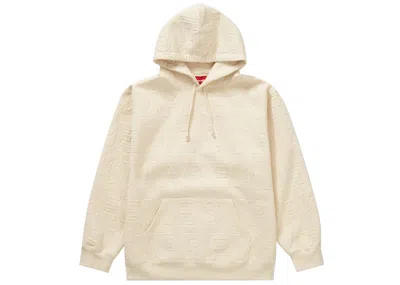 Pre-owned Supreme Men's  Embossed Logos Hooded Sweatshirt In Natural