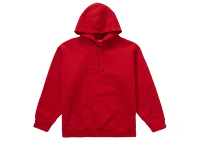 Pre-owned Supreme Men's  Embossed Logos Hooded Sweatshirt In Red
