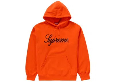 Pre-owned Supreme Men's  Embroidered Script Hooded Sweatshirt In Orange