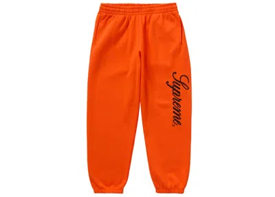 Pre-owned Supreme Men's  Embroidered Script Sweatpant In Orange