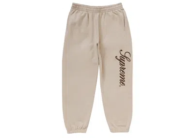 Pre-owned Supreme Men's  Embroidered Script Sweatpant In Stone