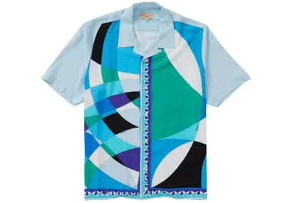 Pre-owned Supreme Men's  Emilio Pucci Short Sleeve Shirt In Blue