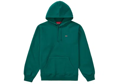 Pre-owned Supreme Men's  Enamel Small Box Hooded Sweatshirt In Dark Teal In Blue